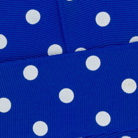 Royal Blue w/ White Dots Grosgrain Ribbon HBC