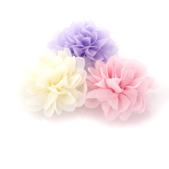 2.5" Chiffon Rounded Petals Fabric Flower