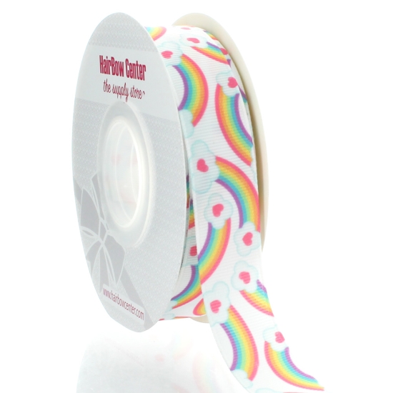 7/8" Rainbows Grosgrain Ribbon