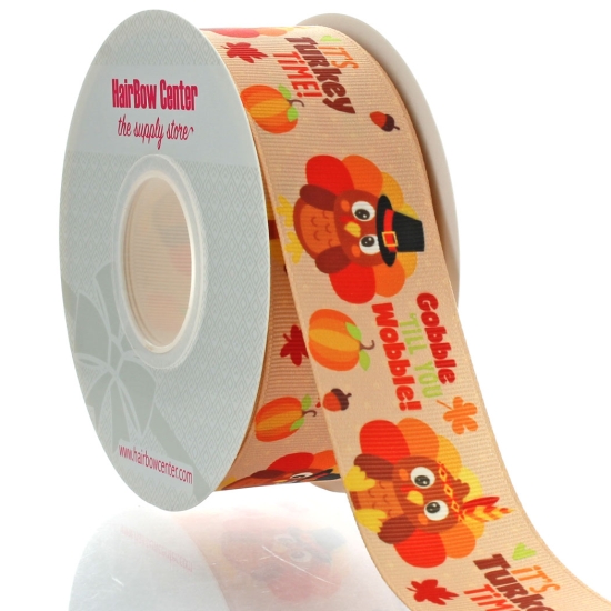 1.5" Turkey Time Grosgrain Ribbon