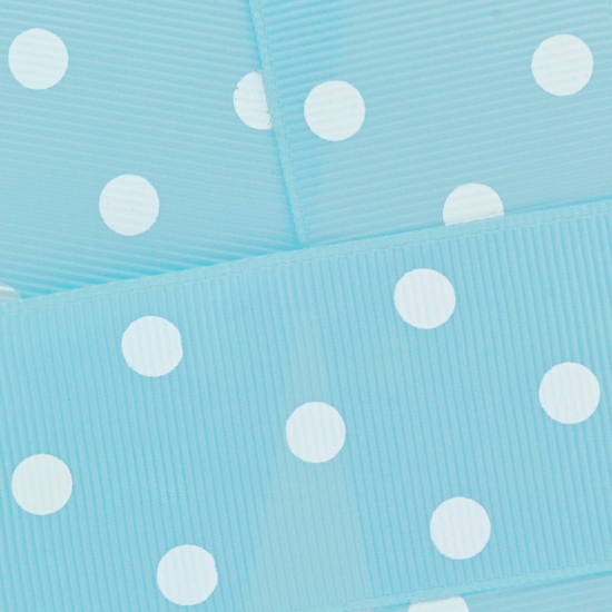 Light Blue w/ White Dots Grosgrain Ribbon HBC