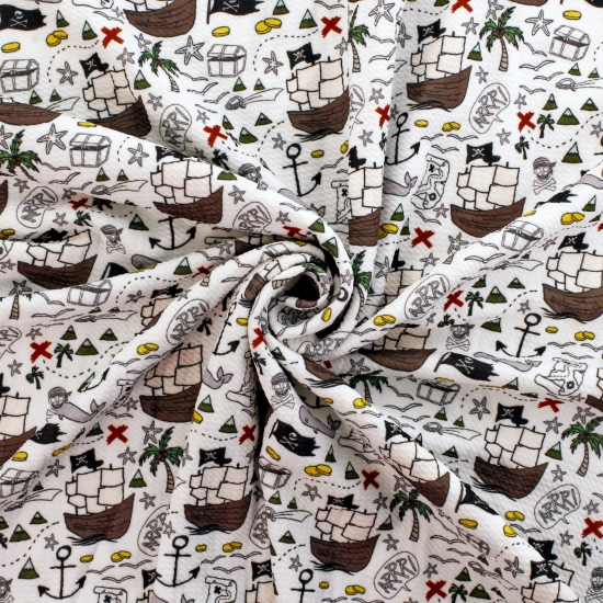 Ahoy Matey Pirates Bullet Fabric