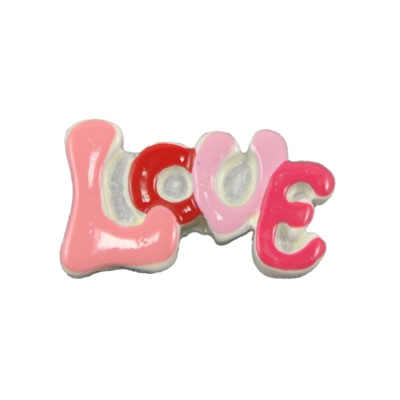 Pink LOVE Flatback Craft Embellishment