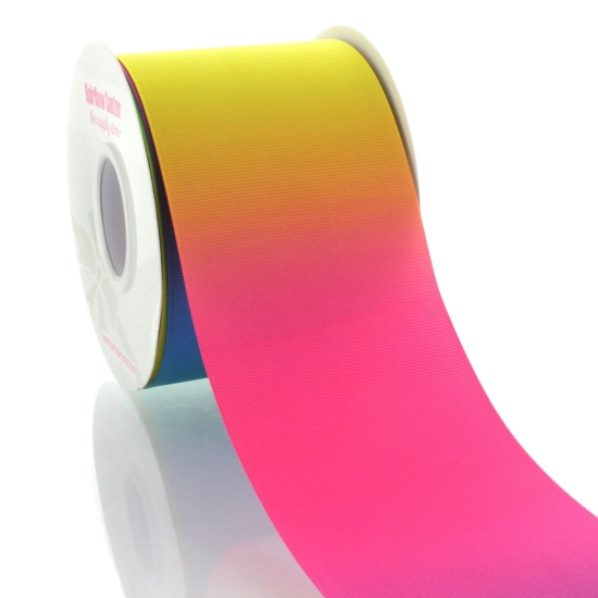 3" Bright Pastel Ombre Grosgrain Ribbon