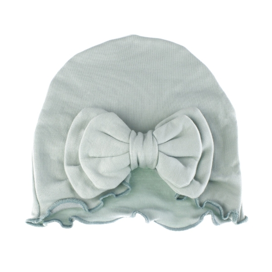 Ruffle Bow Cotton Beanie Hat