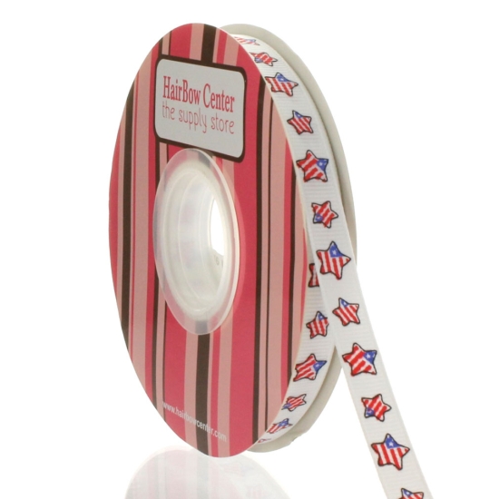 3/8" Patriotic Stars Grosgrain Ribbon