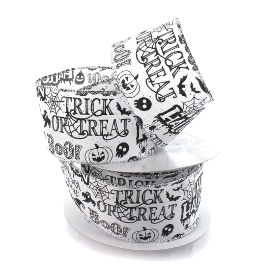 2 1/2" Wired Ribbon Halloween Trick or Treat