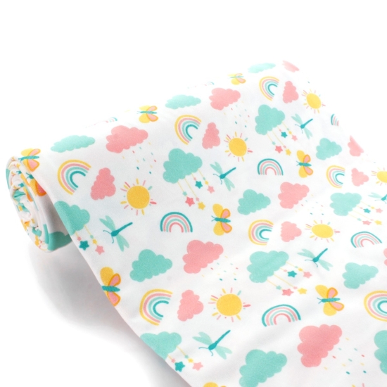 Pastel Rainbows and Butterflies DBP Fabric