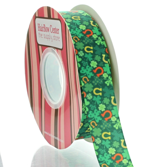 7/8" St Patty Shamrocks Grosgrain Ribbon