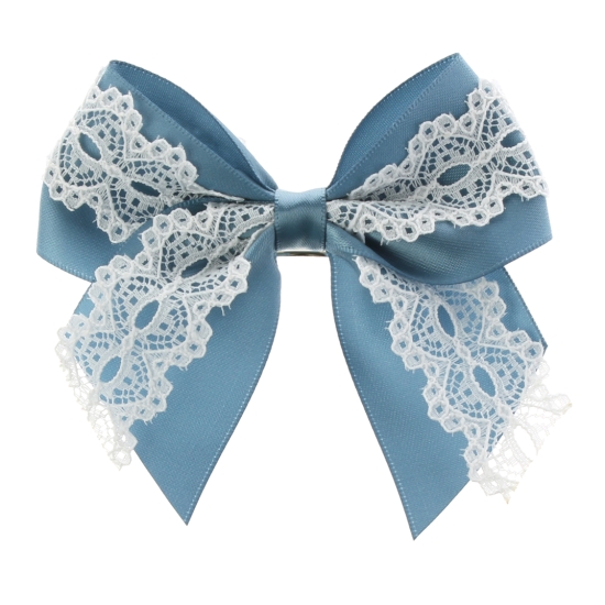 Vintage Satin Lace Hair Bows Pack - 12pc