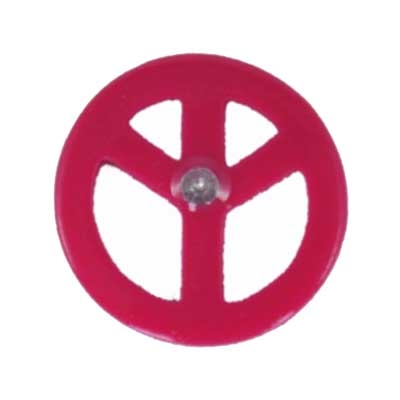 Fuschia Peace Sign Flatback Craft Embellishment