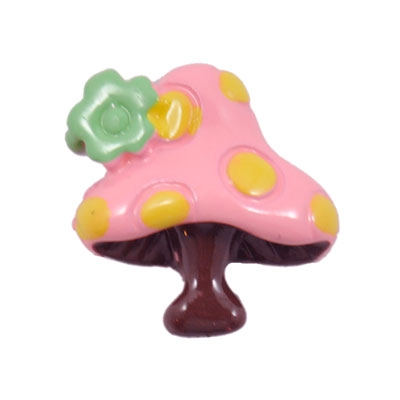 Woodland Pink Mushroom Flatback Craft Embellishment