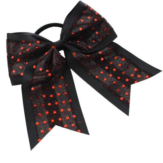 7" Spangle Cheer Ponytail Hair Bows Pack - 6pc