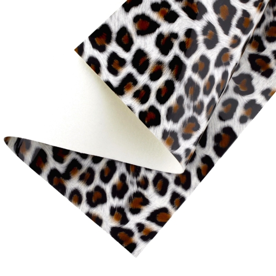 High Gloss Jelly Felt Sheets White Leopard