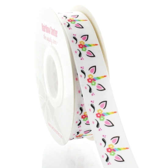 7/8" Unicorn Faces Grosgrain Ribbon