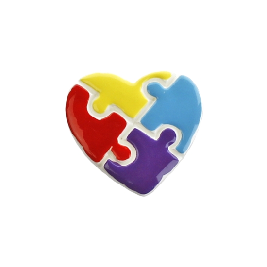 Autism Awareness Heart Flatback Craft Embellishment