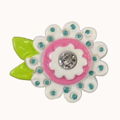 White Bling Flower Flatback Craft Embellishment