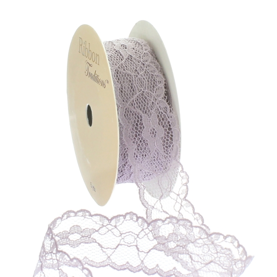 Taupe 1" Vintage Scalloped Edge Lace Ribbon Trim