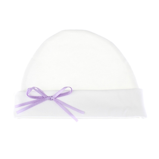 Fold-Up Cotton Beanie Hat w/ Bow