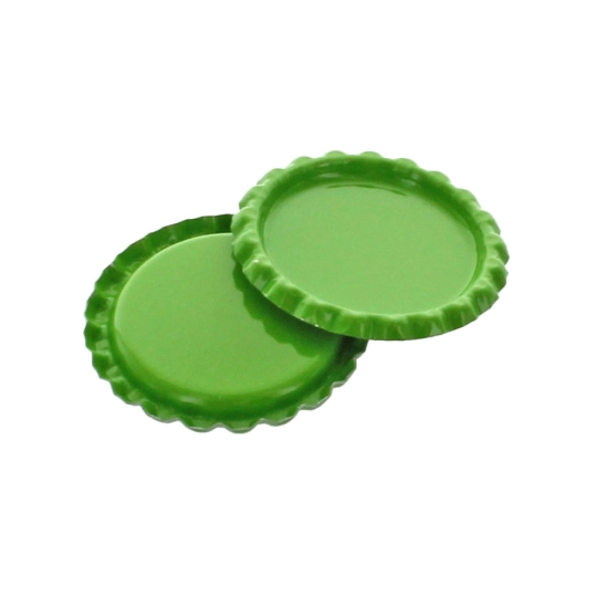 Craft Apple Green Flattened Bottle Caps