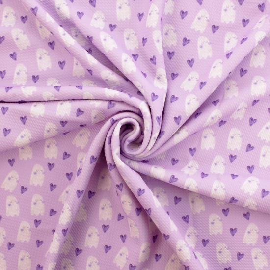 Lavender Halloween Ghosts Bullet Fabric