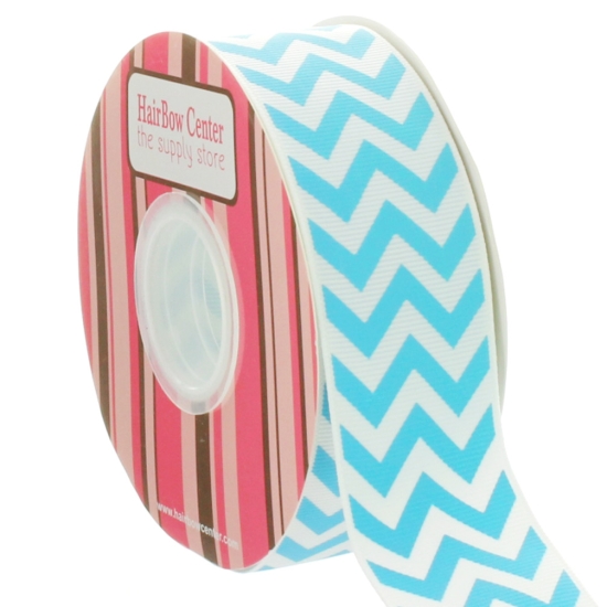 1.5" Turquoise Chevron ZigZag Grosgrain Ribbon