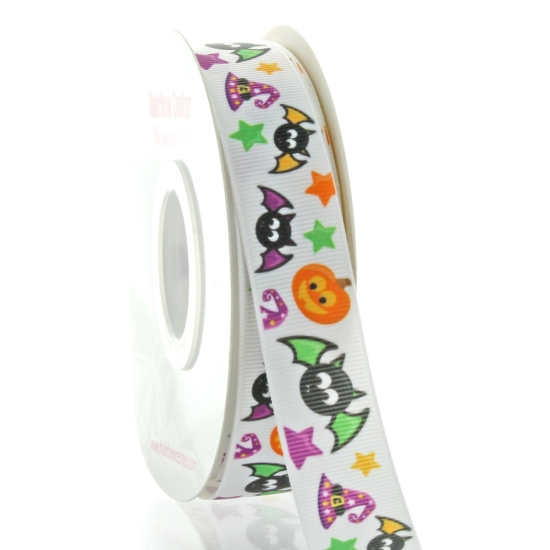 7/8" Batty Halloween Grosgrain Ribbon