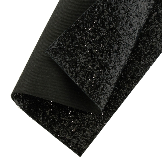 Chunky Glitter Canvas Sheets Black