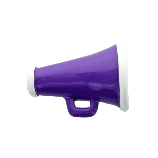 Purple Cheer Megaphone Flatback Craft Embellishment