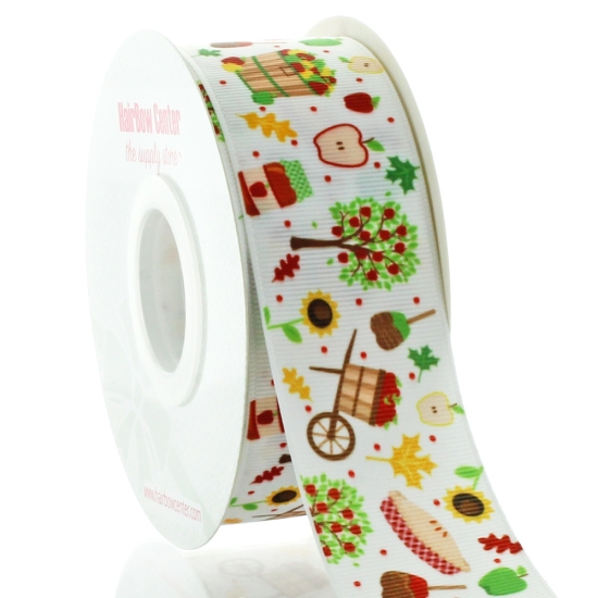 1.5" Fall Apple Harvest Grosgrain Ribbon