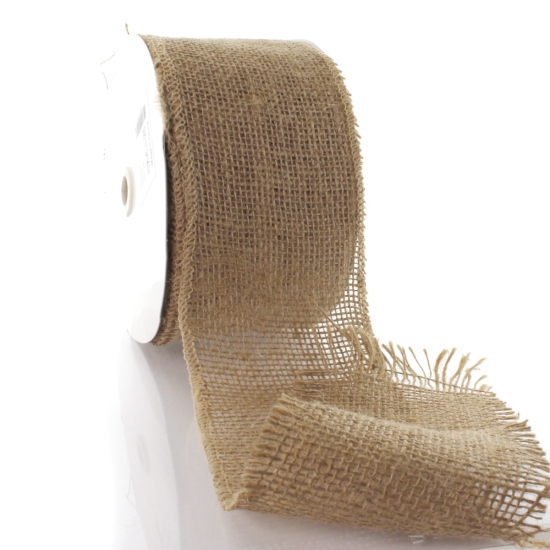 4" Non-Wired Natural Jute Burlap Ribbon