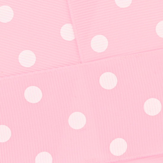 Light Pink w/ White Dots Grosgrain Ribbon HBC