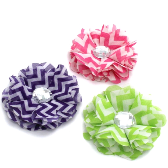 2.75" Folded Chevron Hair Flower