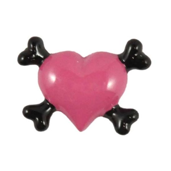 Heart w/ Cross-Bones Flatback Craft Embellishment