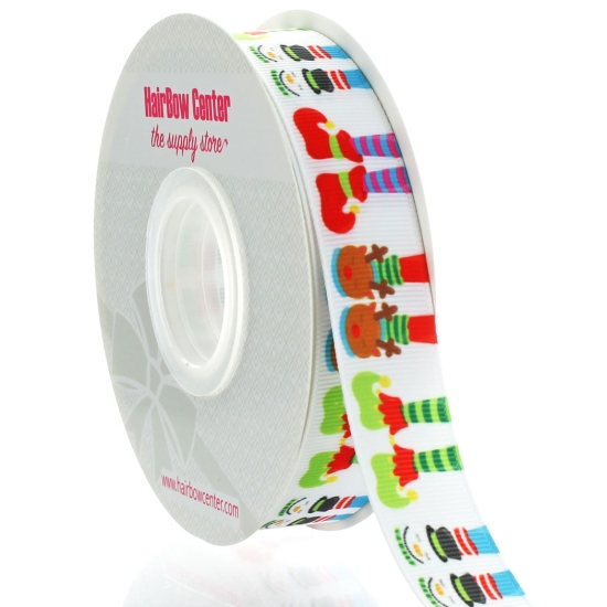 7/8" Elf Feet Grosgrain Ribbon