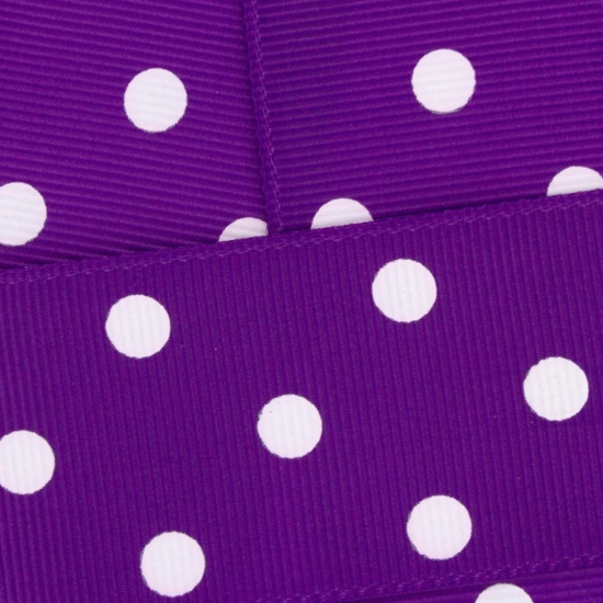 Purple w/ White Dots Grosgrain Ribbon HBC