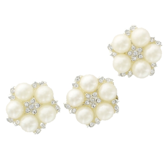 Pearl-Rhinestone Blossom Embellishment Center