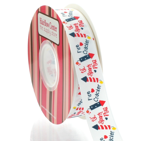 7/8" Firecracker Grosgrain Ribbon