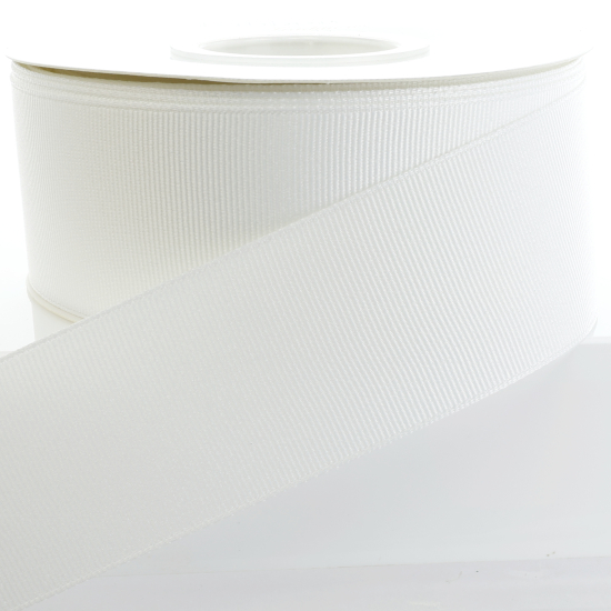 White Textured Grosgrain Ribbon