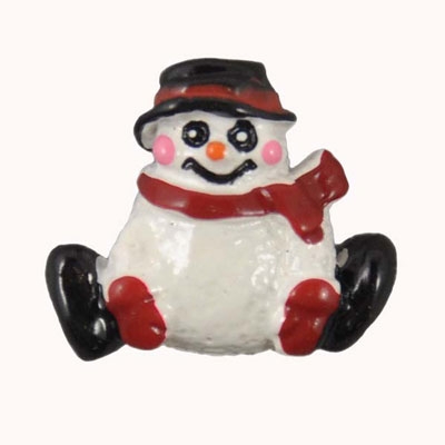 Sitting Snowman Flatback Craft Embellishment