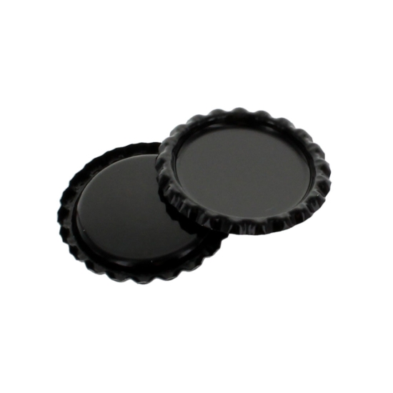 Craft Black Flattened Bottle Caps