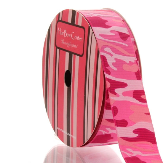 7/8" Pink Camo Grosgrain Ribbon