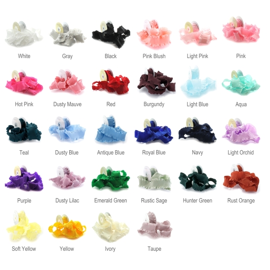 Double Ruffle Ribbon Digital Color Chart