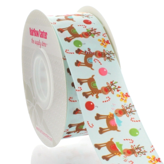 1.5" Jolly Reindeer Grosgrain Ribbon