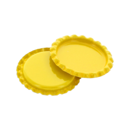 Craft Yellow Flattened Bottle Caps