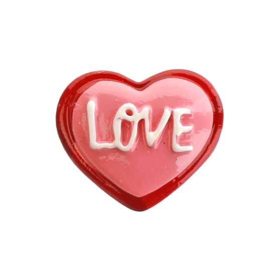 Red/Pink Love Heart Flatback Craft Embellishment