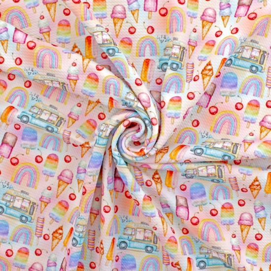 Summer Ice Cream Truck Bullet Fabric