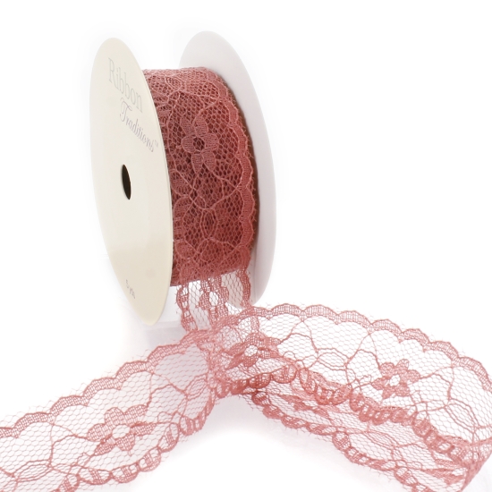 Cinnamon Rose 1" Vintage Scalloped Edge Lace Ribbon Trim