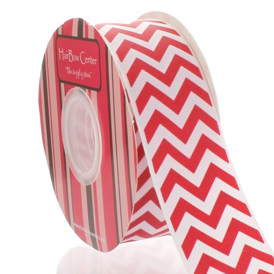 1.5" Red Chevron ZigZag Grosgrain Ribbon