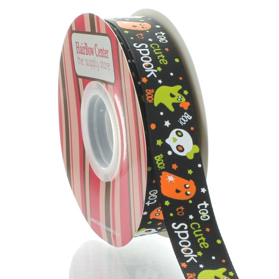 7/8" Too Cute to Spook Grosgrain Ribbon